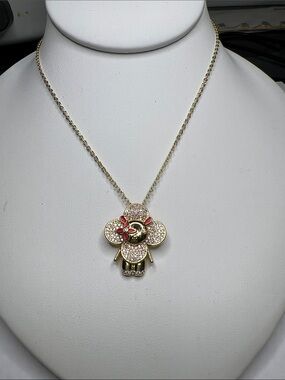 Gold filled Vivienne Flower Pendant Necklace with Pink Accents